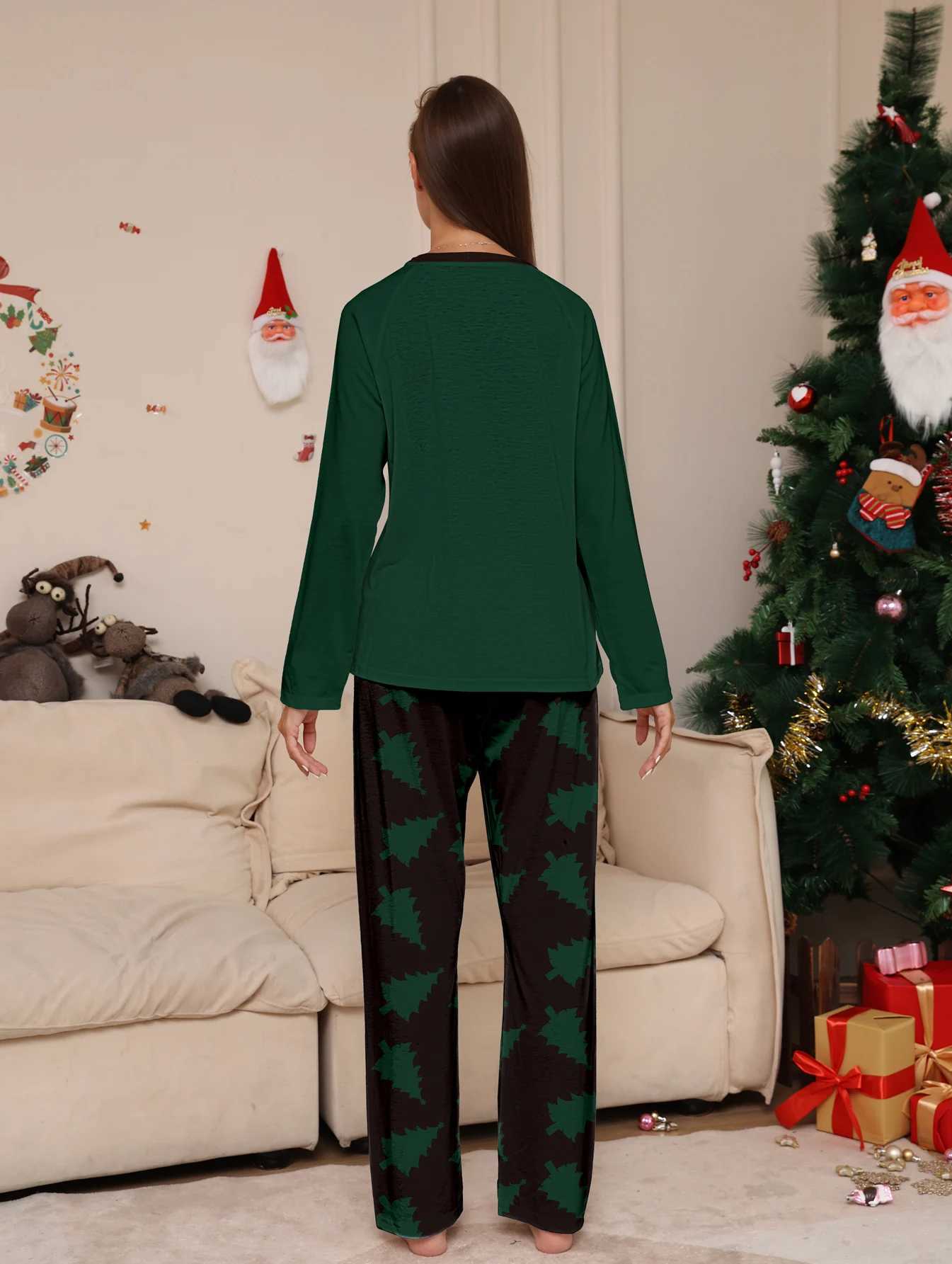 2024 Christmas Pajamas Family Father Mother Kids Girl Baby Top+pants Matching Outfits Clothes Set Xmas Pyjamas HomewearXJ241008