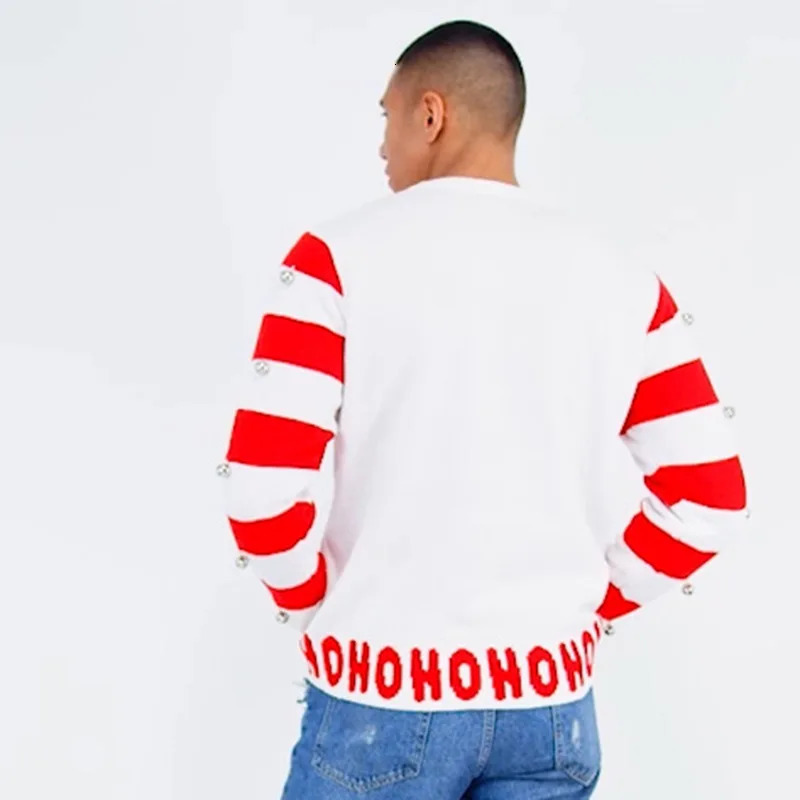 Women Men Bell Fashion Christmas Loose Sweaters Xmas Tree Print Long Sleeve Round Neck Knitted Warm Casual Tops 241021