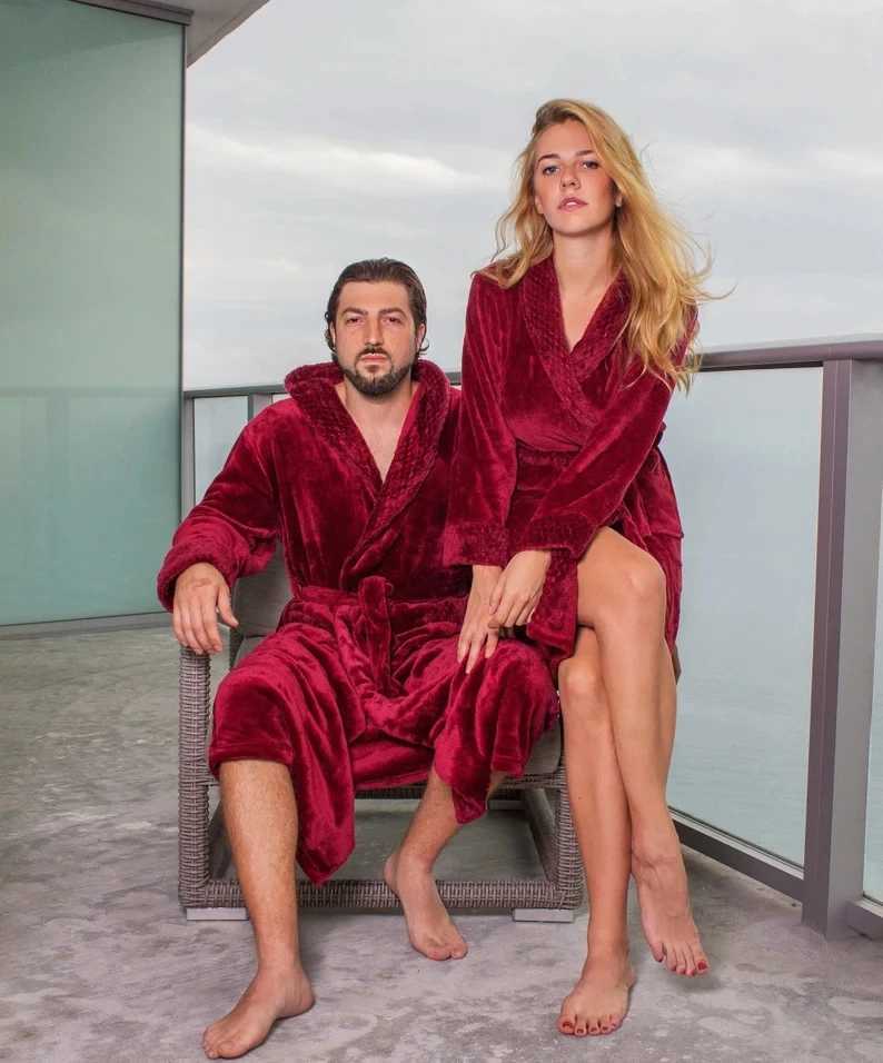 Couple Spa Robe Bridal and Groom Gifts Gentlemen Ladies Bathroom Customized Monthly Dress King Qun Bathroom Dress Couple Dress W241023