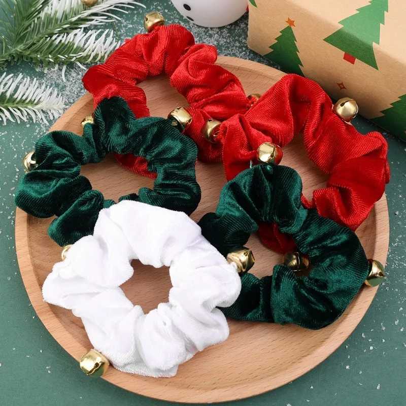 Women Scrunchies Christmas Red Hair Band Accessories Large Hair Tie Solid Color Elastic Women Ponytail Holder Christmas OrnamentX241021
