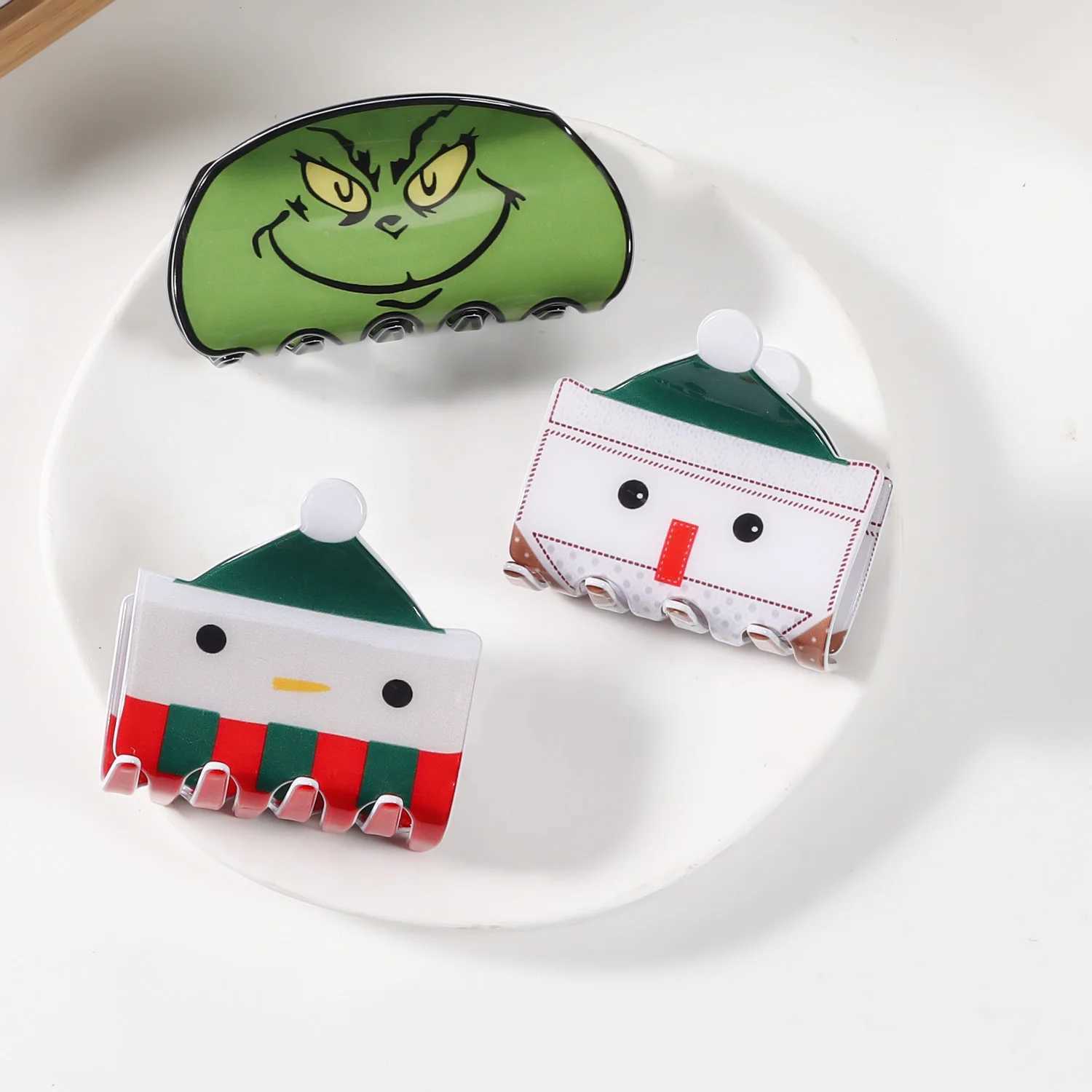 Muweordy Winter Christmas Series Hair Claw Cute Snowman Claw Clip Funny Cartoon Crab Hair Clip Hair Accessories for Women GirlsX241021