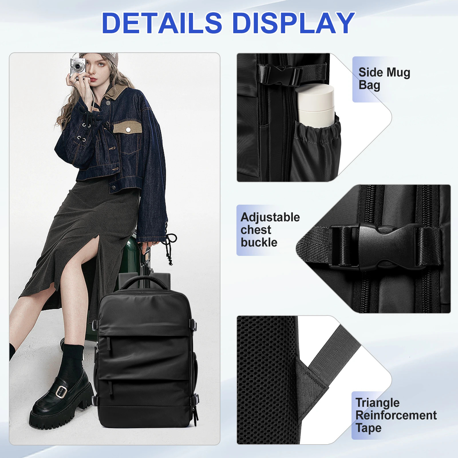 Waterproof travel backpack mens outdoor hiking backpack Ryanair 40x20x25 backpack cabin handbag executive notebook bag 241023