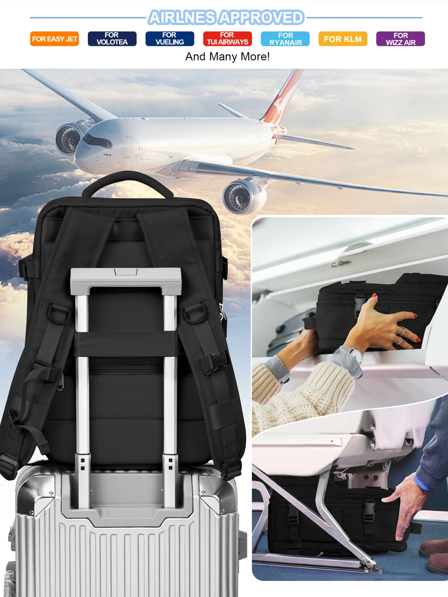 Mens travel backpack portable backpack with USB charging TSA 15.6-inch laptop business hiking leisure day bag 241023