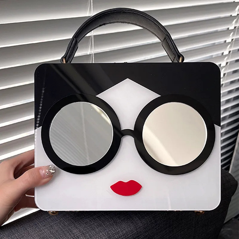 Alirattan Womens ly Printed Acrylic Shoulder Bag 2024 er Fashionable High Quality Womens Ten Font Evening Bag Casual Handbag 241023