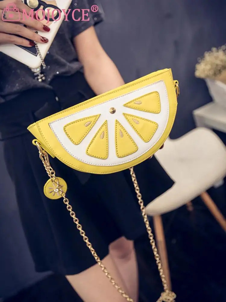 Fashion PU leather shoulder bag for women orange watermelon shaped Croossbody bag for women fashionable decoration 241023