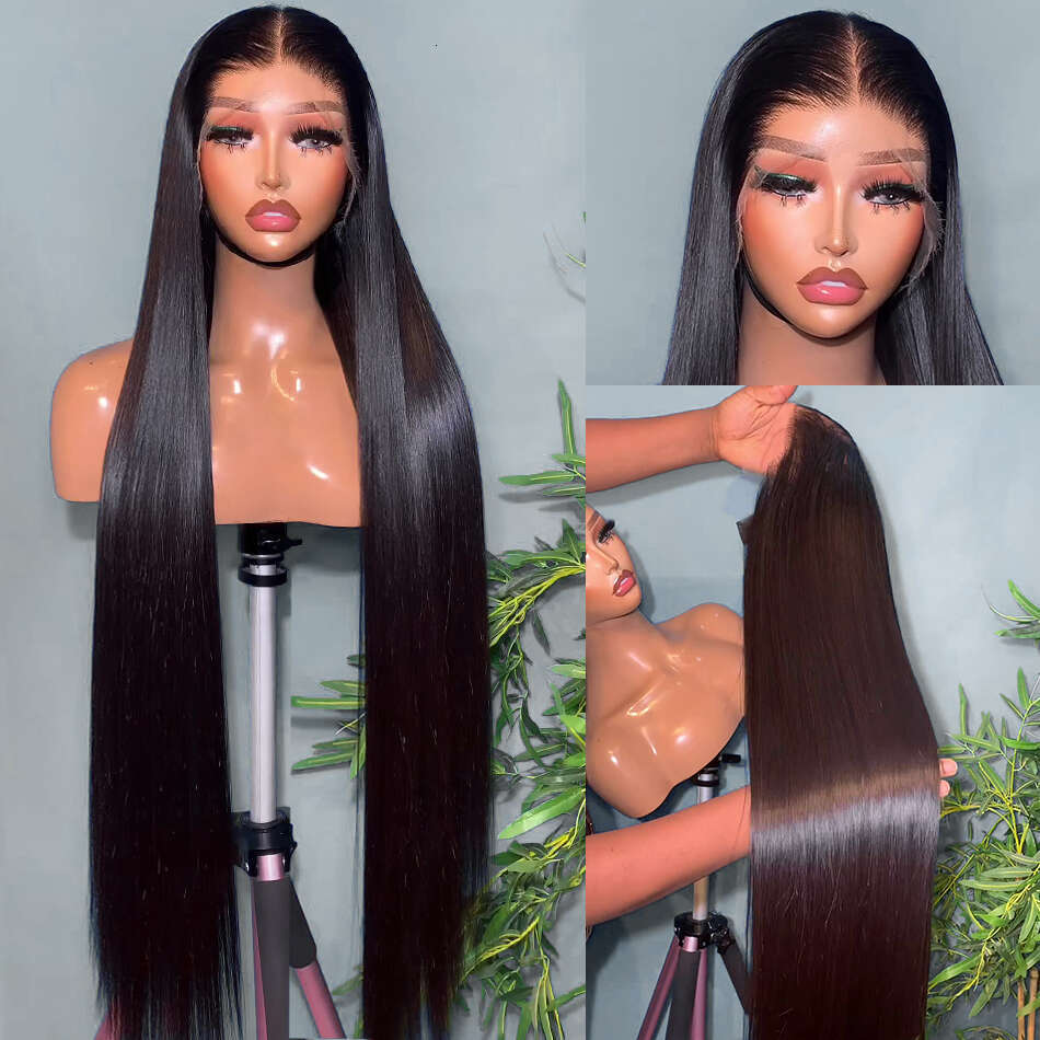 13x6 Hd Transparent Frontal Human Hair Wigs Brazilian Remy Pre Plucked Bone Straight 13x4 Lace Front Wig For Women