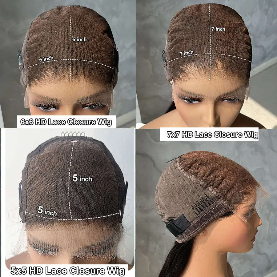 Frontal Bye 5x5 6x6 7x7 13x6 HD Lace Front Human Wigs Bleached Knots Pre Plucked Virgin Hair Wig