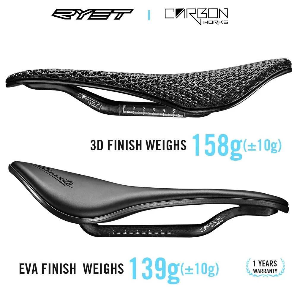 RYET 3D printed bicycle saddle Ultralight carbon EVA 245x145mm bicycle seat parts MTB gravel road bicycle seat bicycle pad 241022