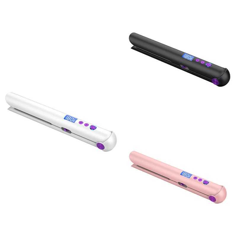 New Arrival Portable USB charging straightener and curling iron with power pack travel flat hair stick wireless straightening Z241022