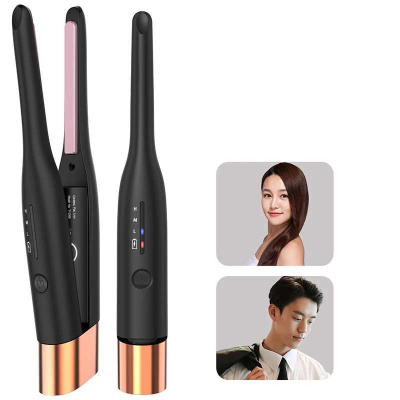 New Arrival Wireless electric straightener rechargeable instant heating curling iron straightening tool Z241022