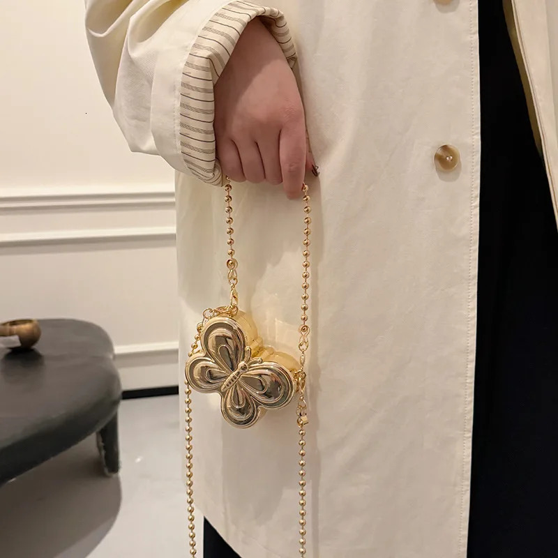 Mini butterfly bag small metal shoulder bag womens crossbody box bag 241023