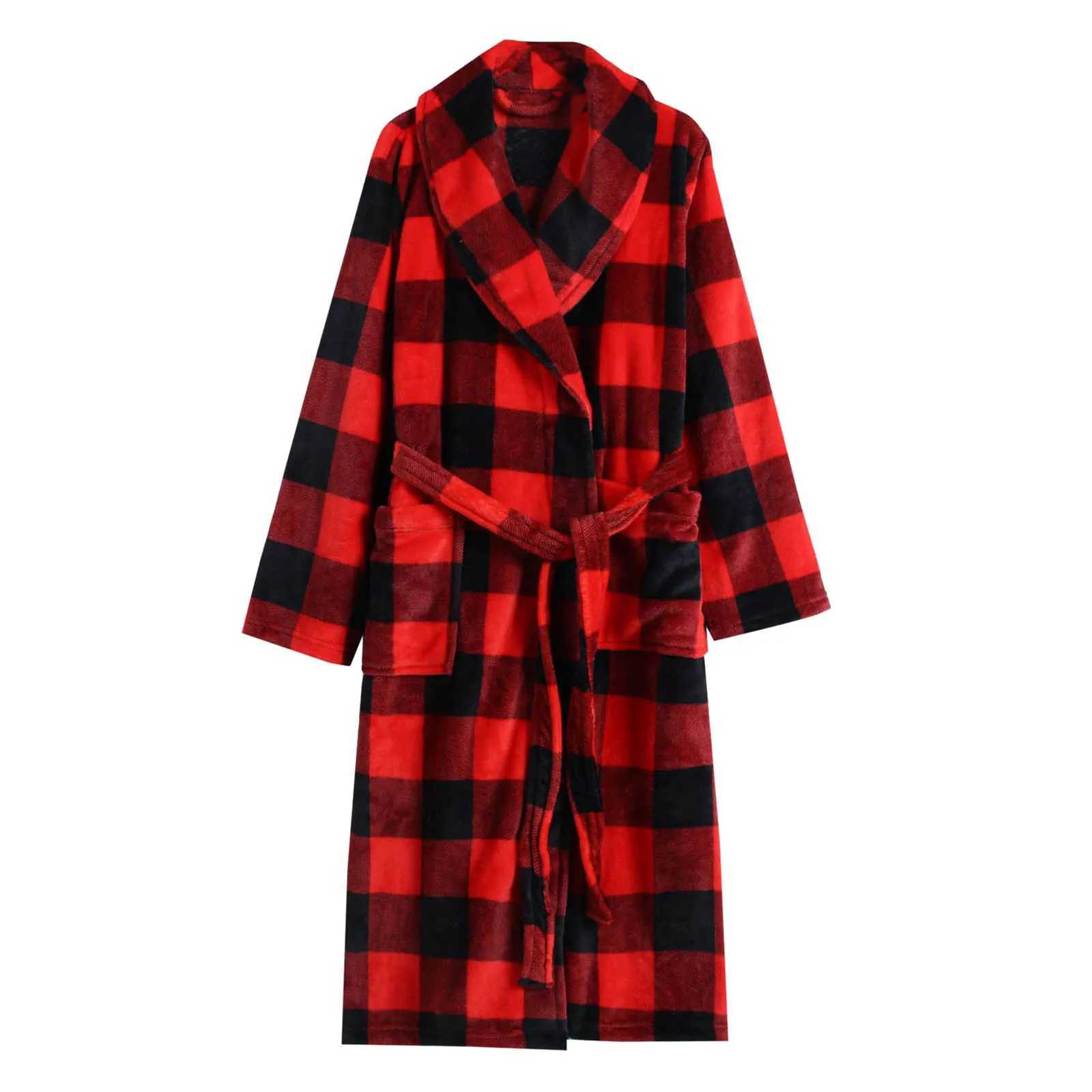 Winter thick warm plush pajamas fashionable mens flannel yukata soft and comfortable couple yukata W241023