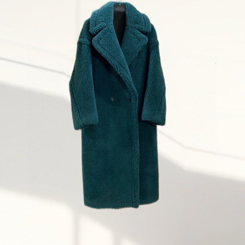 Women's Wool Blended Long Coat Designer High-quality Multi Color Lapel Collar Luxury Fashion Shoulder Down Long Sleeves Winter Warm Thick N1027