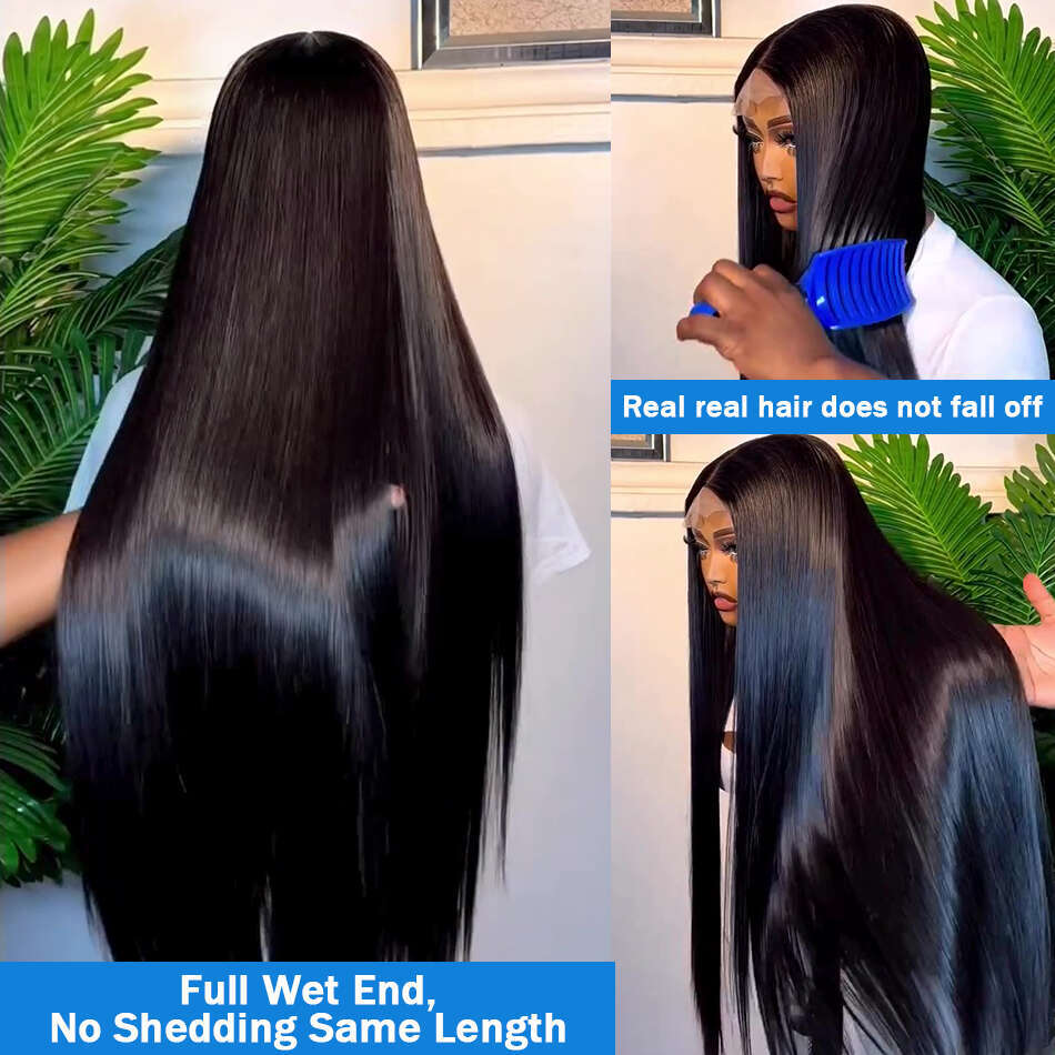 Inch Brazilian Straight Transparent x Lace Frontal Human Hair Front Wig Closure Wigs For Women s