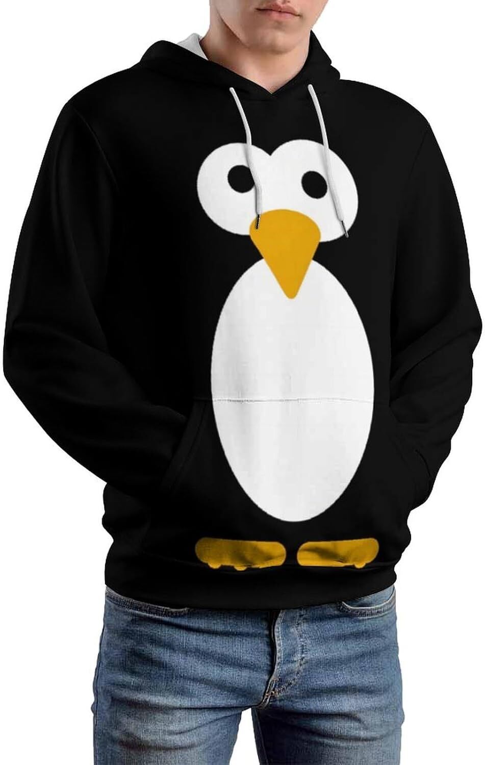 Hoodie for Mens Womens Cute Penguin Hoodie Funny Hoody Sweatshirts for Mens Active Hoodies Graphic Hoodies sweatshirt Pullover Long Sleeve