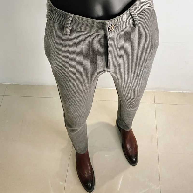 British Style Autumn Winter Business Suit Pant For Men Clothing 2022 Formal Wear Slim Straight Office Casual Trousers StreetwearX241023