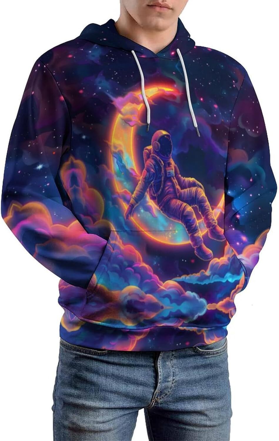 Hoodie for Mens Womens Unisex 3D Digital Print Sweatshirts Hooded Top Galaxy Pattern Pullover Hoodie Graphic Hip hop Warmth