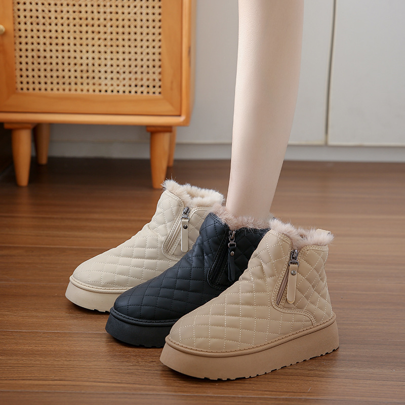 Velvet high snow boots for women winter new student version warm casual cotton shoes