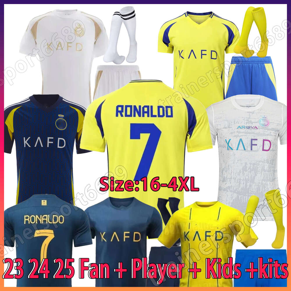 24 25 Al r Ronaldo soccer Jerseys 2024 2025 third Jersey 23 24 25 CR7 shirt Gonzalo Martinez Talisca Ghislain Konan nt Aboubakar men Kids kits Football shirt Al-Nassr FC