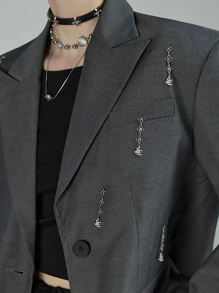 DEAT Fashion Women's Blazer Notched Collar Hollow Out Dia Tassel Decorate Loose Design Suit Jackets Summer 2024 New 7Ab3873