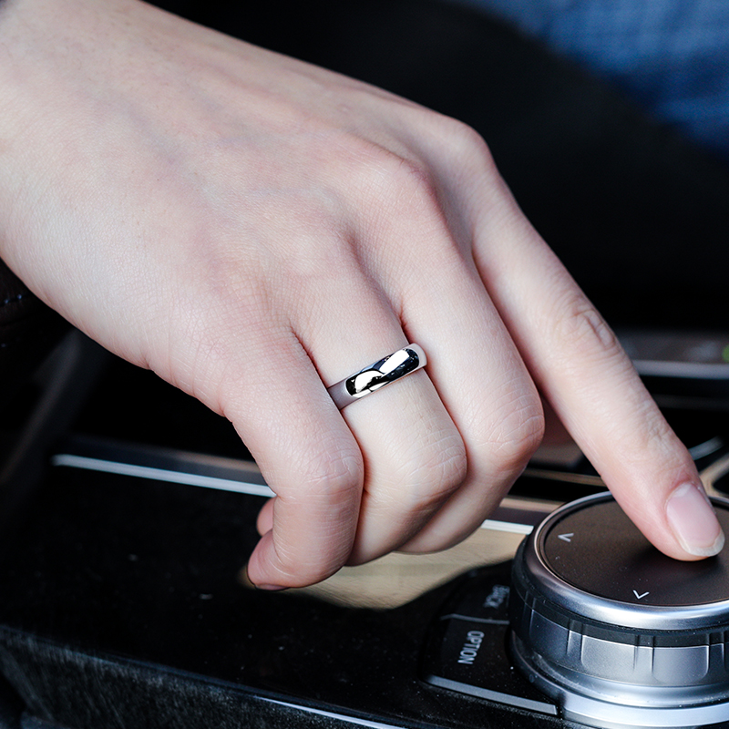 Saya men's ring silver vegan ring single tide male tungsten steel black gold tail ring closed ring female reflective male couple