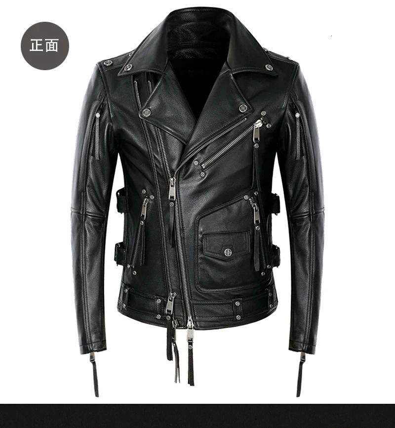 Wholesale. High quality genuine leather jacket. Cool Motor Rider studded cowhide jacket. Vintage style leather 241023