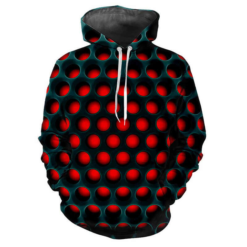 Shine Hole D Printing Hoodie Personality Street Harajuku Drawstring Pullover Sweatshirt Hip Hop Trend Autumn New Hooded Coat rawstring