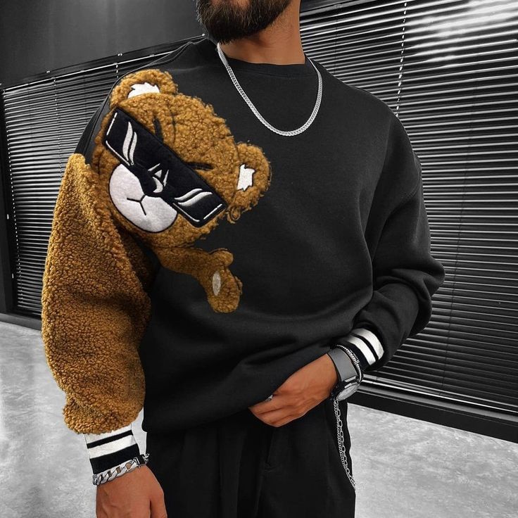 Round Neck Sweatshirt Men's 3D Printed Autumn And Winter Printed Pullover Sweatshirt