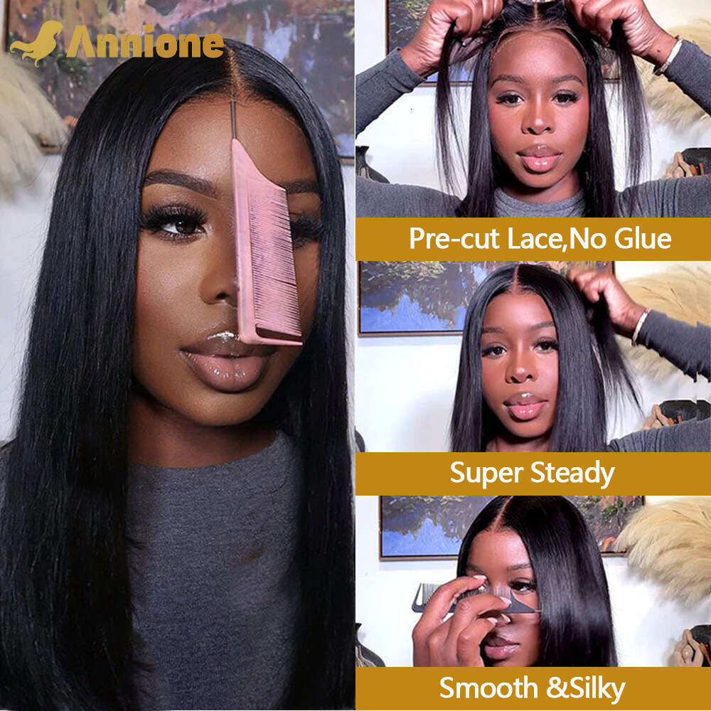 Wig Glueless Human Hair Ready To Wear X Preplucked Brazilian Straight HD Lace Front Wigs s