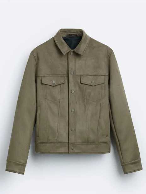 Spring and autumn European style mens jacket Suede solid color lapel fully matched casual jacket size XL X241023