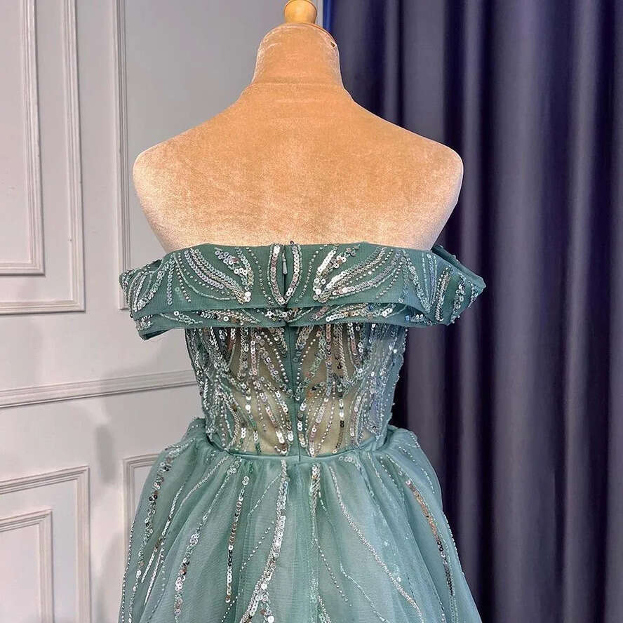 Arabic Split Stunning Dubai Evening Dresses With Detachable Skirt A E Off Shoulders Backless Seqined Long Party Ocn Gowns Prom Wear Bc18177