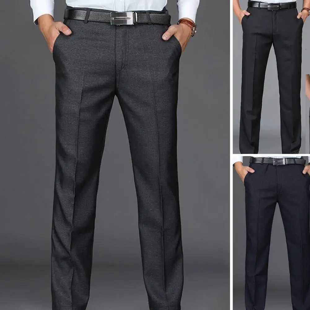 Chic Wedding Suit Pants Straight Match Shirt Pocket Business Groom Suit PantsX241023