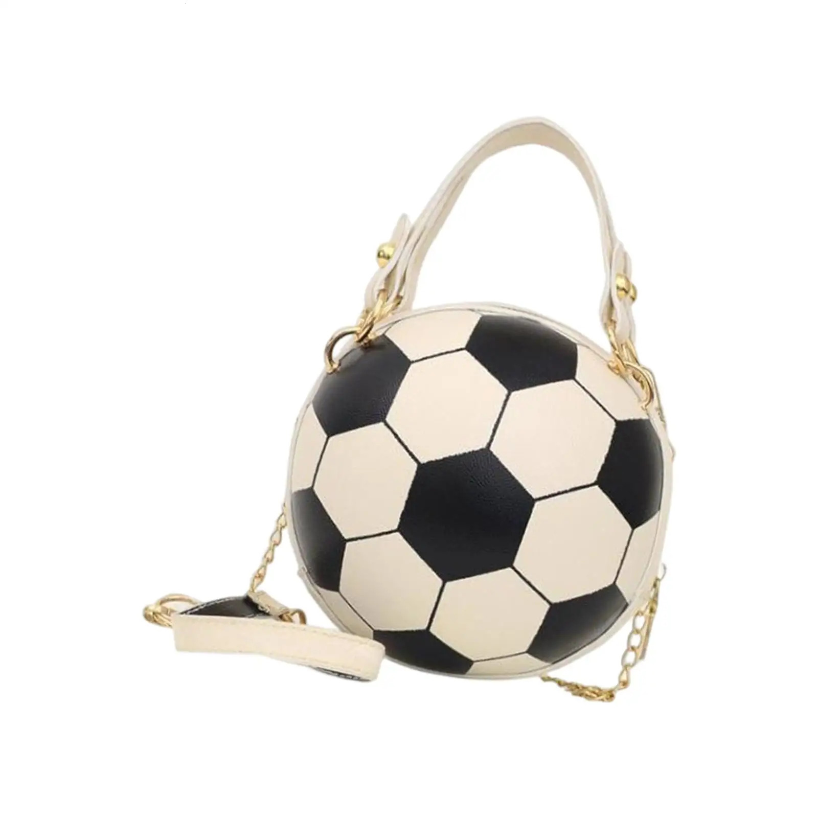 Womens football cross body bag circular handbag messenger bag PU shoulder bag makeup evening street casual mobile phone 241023