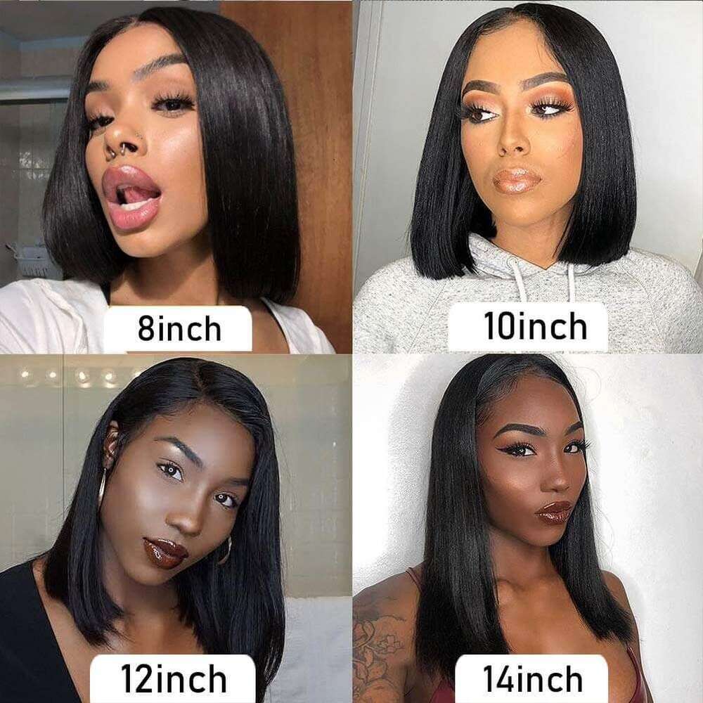 Short x Bob Human Hair Wigs Brazilian Straight Lace Front For Women Transparent Pre Plucked Bone Wig