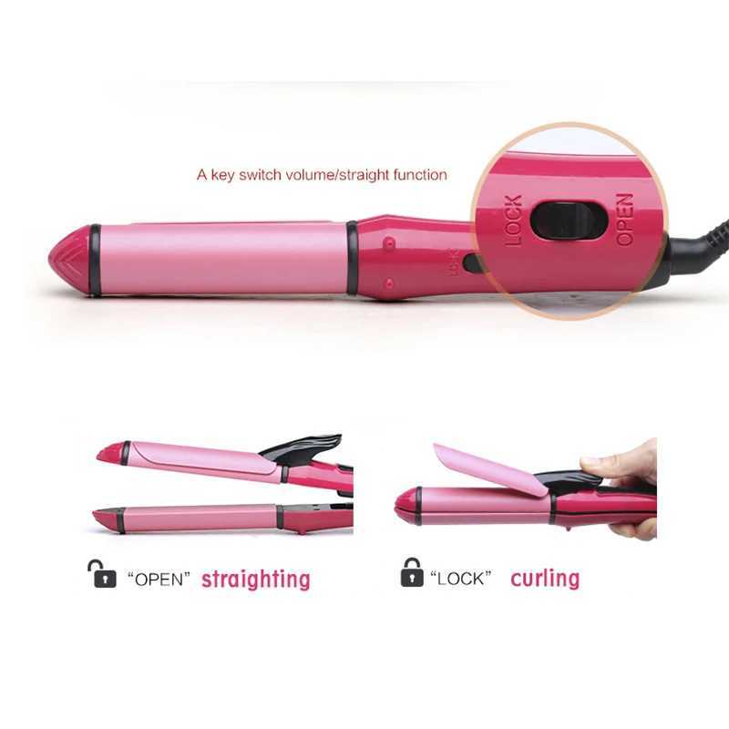 New Arrival JINDING 2-in-1 hair straightener ceramic flat iron hair straightener hair care and styling tool 110-220V Z241022
