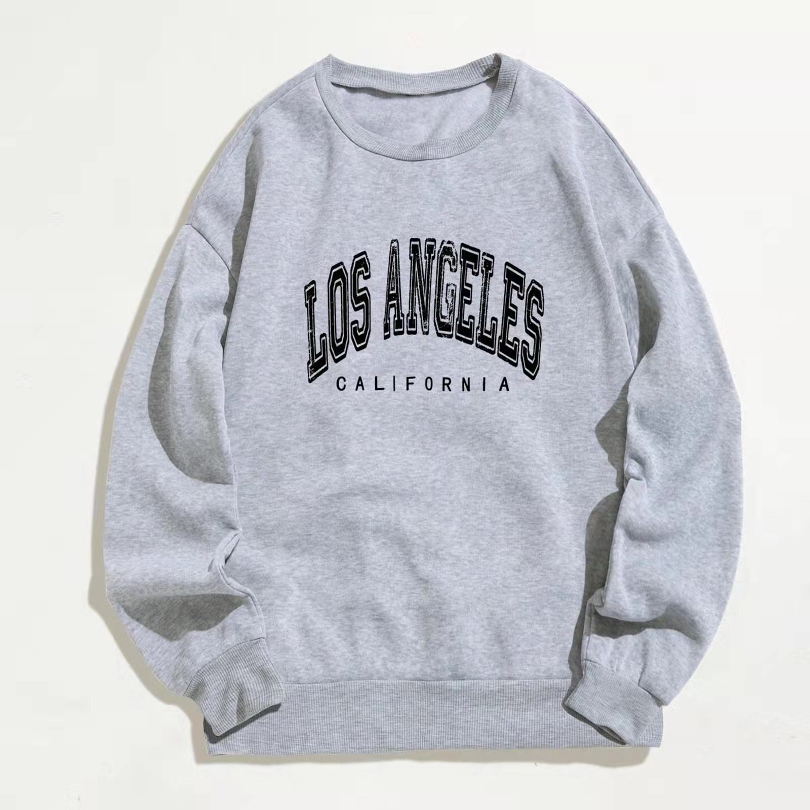 Women Sweatshirt Cotton Pullover Jumper Letter Print Loose Women Casual Versatile Round Neck