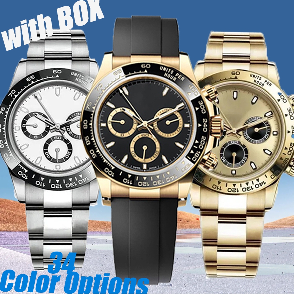 watch mechanical mens luxury watches sapphire glass black rubber strap stainless steel waterproof ladies gold watches couples with box 41mm