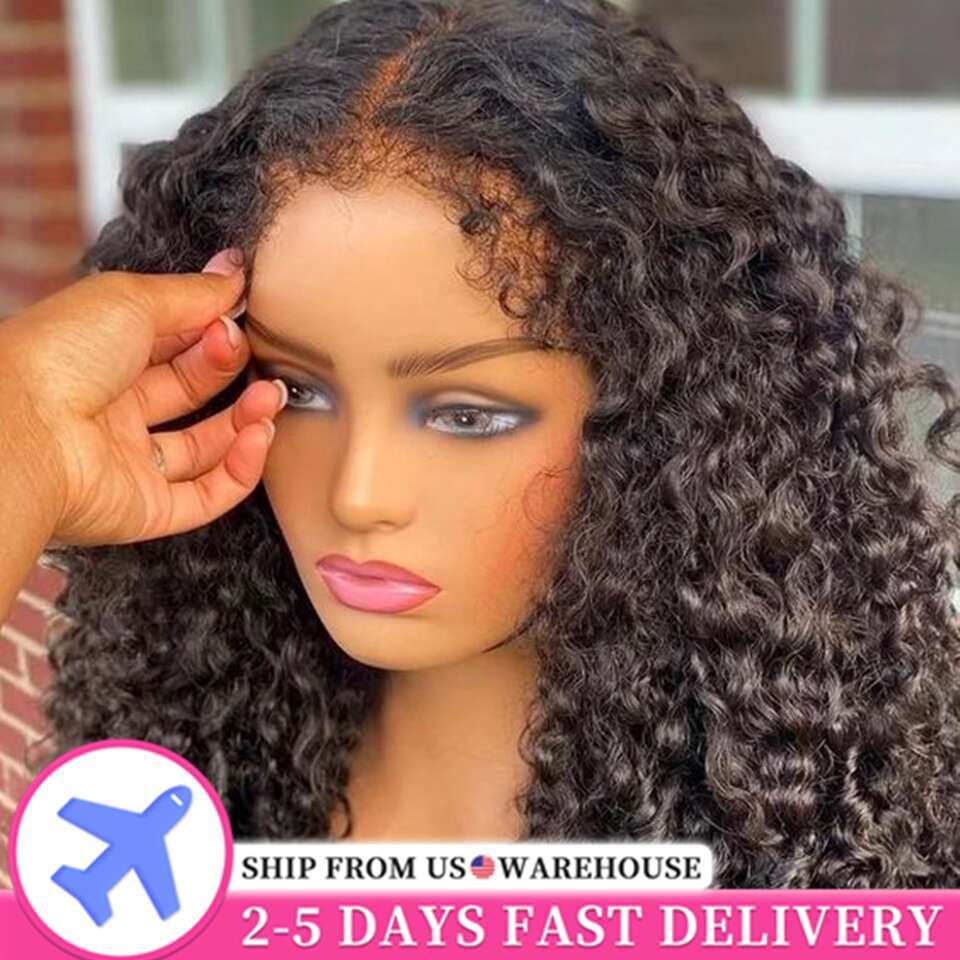 Wave Deep Glueless Wig x Ready to Wear Lace Closure Pre Plucked Curly Brazilian Hair Transparent Human Wigs For Women s