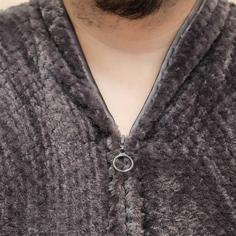 Mens winter extra long thick warm bath towel zipper luxury flannel Peignoir maternity bath towel womens coral Fce bath towel W241023