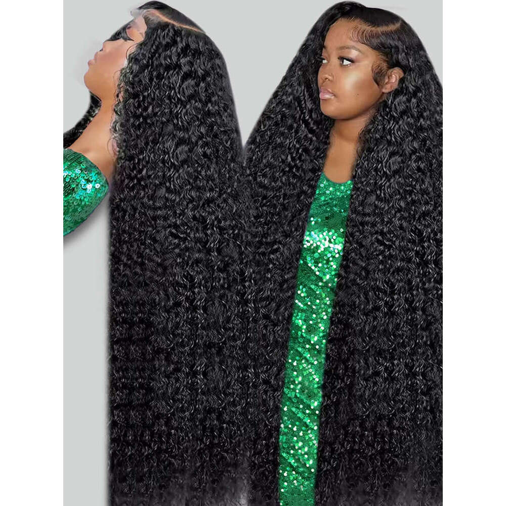 Transparent 300% Density Water Culry 360 Full Lace Frontal Wig Human Hair 40Inch Deep Wave 13x4 13x6 Hd Lace Front Wig For Women