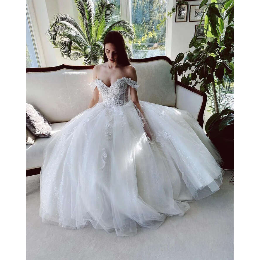 A Shoulder Elegant Off E Wedding Dresses Sexy Backless With 3D Lace Appliques Tulle Long Bridal Gowns Bc9463 ppliques