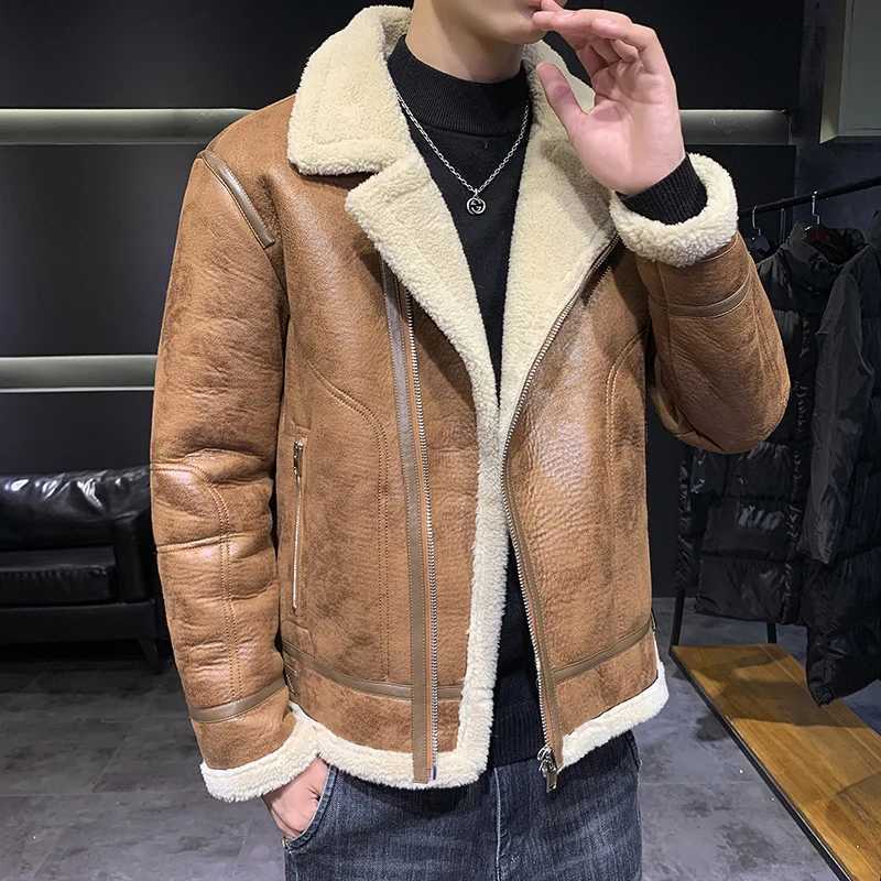 2023 autumn and winter mens top high-quality wool lining mens casual day jacket velvet warm jacket X241023