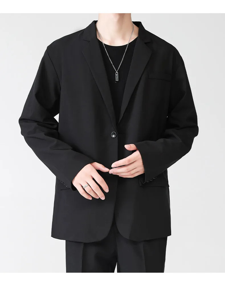 Mens clothing Korean version business version handsome casual loose sense Niche Versatile Suit Jacket Breathable Slim Fit Pocket 241023