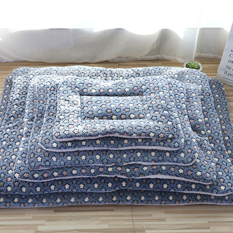 Thickened plush cushion cat litter cat sleeping mat kennel coral velvet dog blanket cotton pad warm nest pad