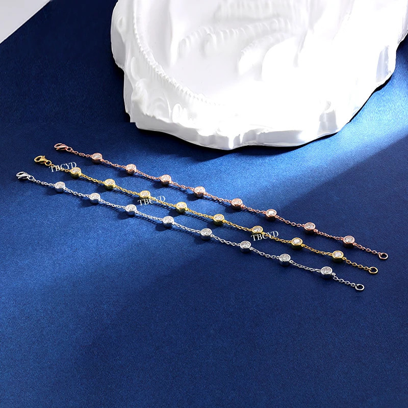TBCYD 4MM D Colored Bubble Bracelet for Women S925 Silver Laboratory Diamond GRA Certified Bracelet Exquisite Jewelry Gift 240929