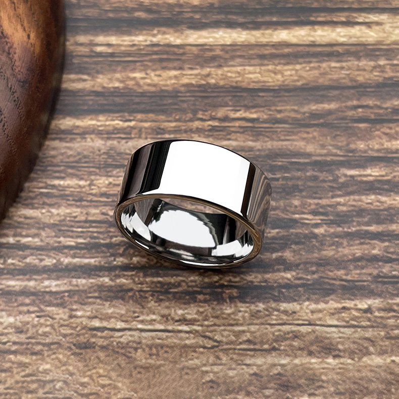 Titanium steel personality Korean version simple smooth men's ring index finger light luxury hipster single index finger male tail ring engraved