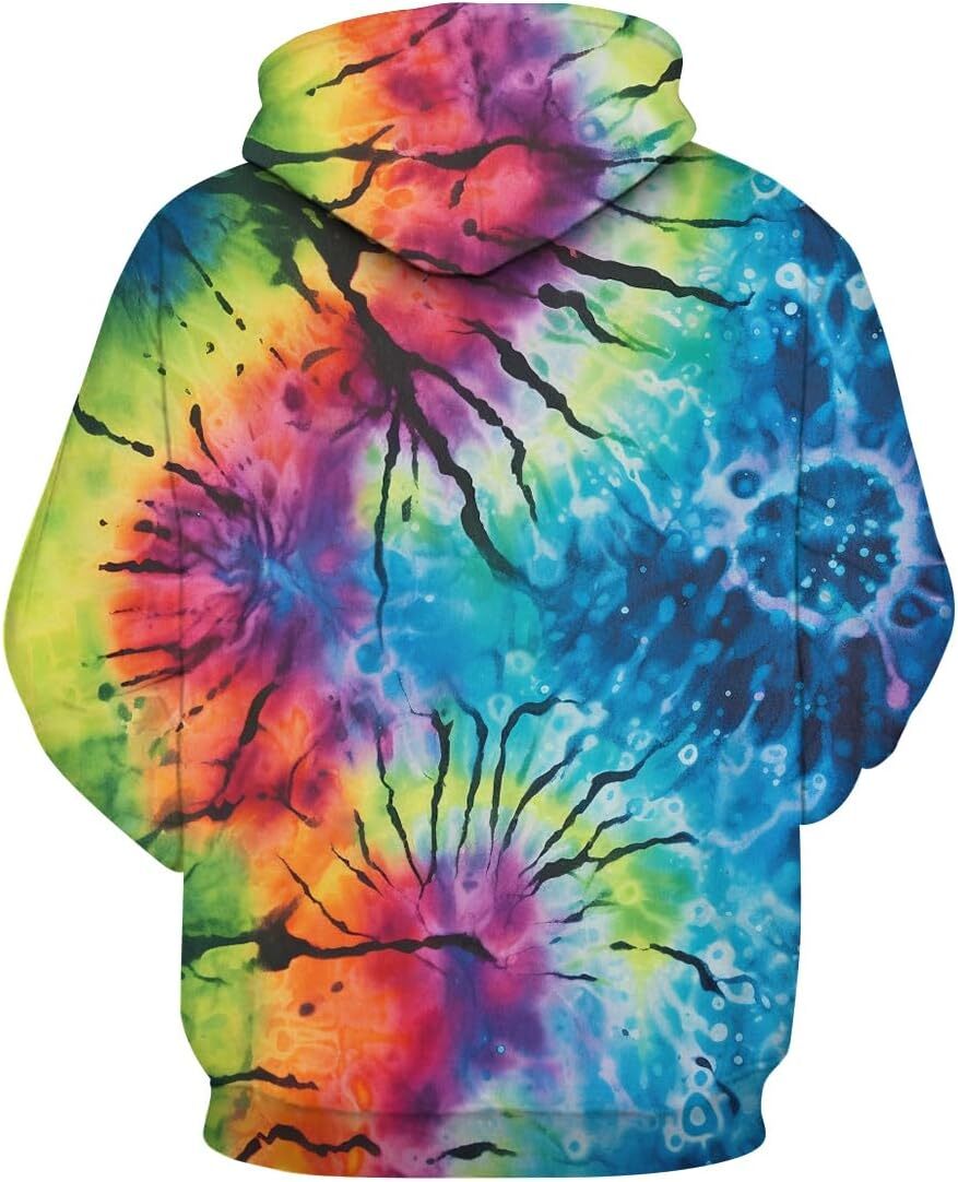 Hoodie for Mens Womens Creative Tie Dye Pattern Hoodies Colorful Hoodies Sweatshirt Pullover Graphic Hoodies sweatshirt Pullover Long Sleeve Hip hop W