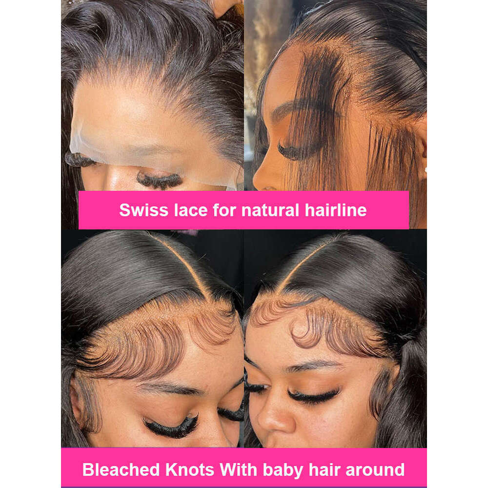 Bone Inch Straight Human Hair Wigs x HD Lace Frontal Wig Glueless Ready To Wear Peruvian Preplucked For Women