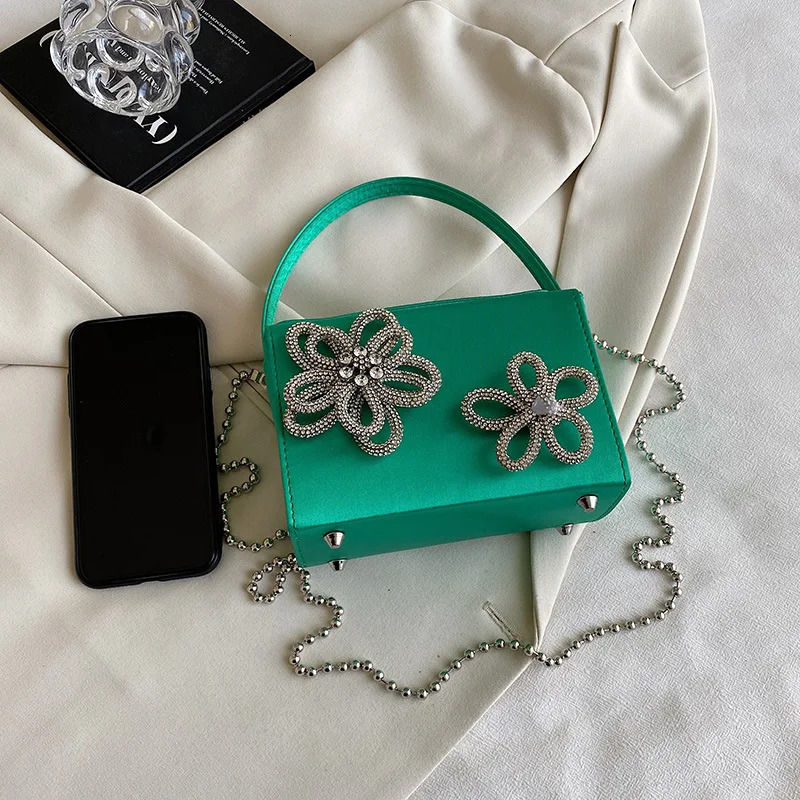 3D floral small cross shaped female messenger bag luggage party evening shoulder handbag 241023