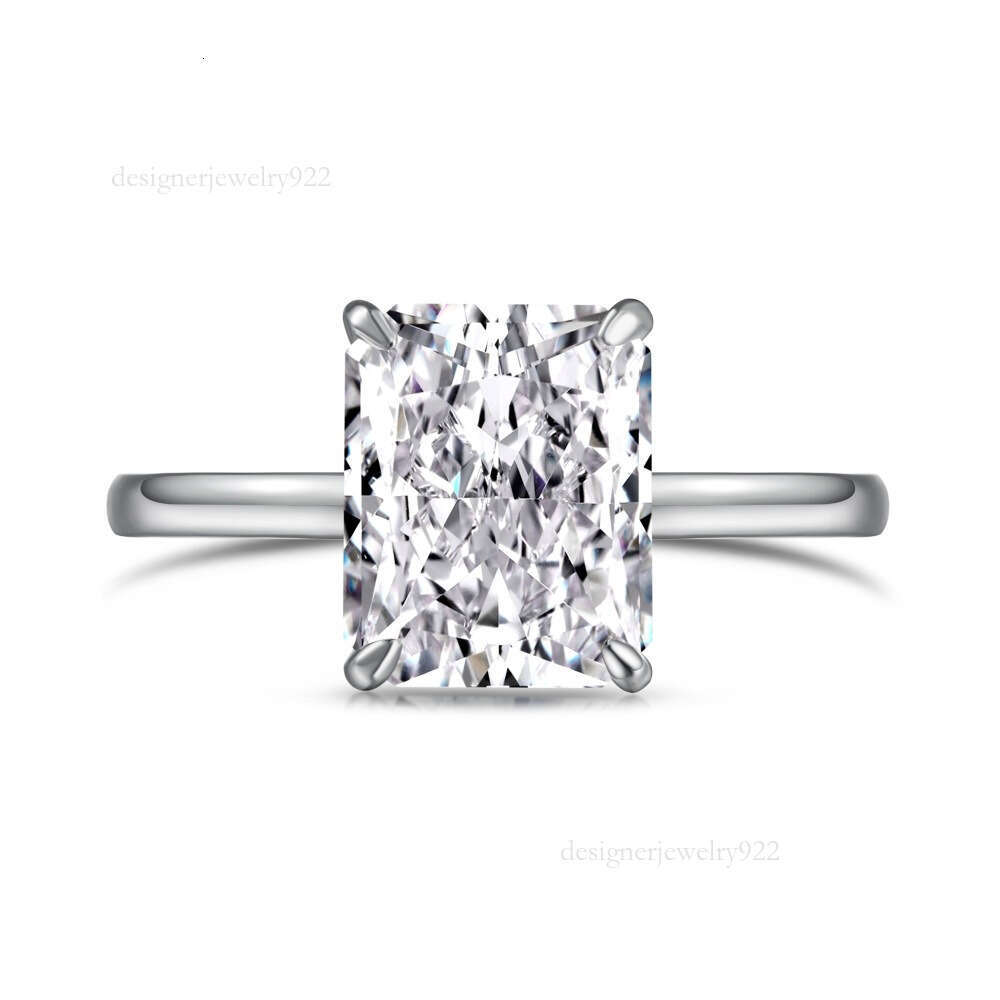 Wholesale Vvs Moissanite Engagement Rings Women 925 Silver 10K 14K 18K Solid Gold Emerald Radiant Oval Cut Diamond Rings